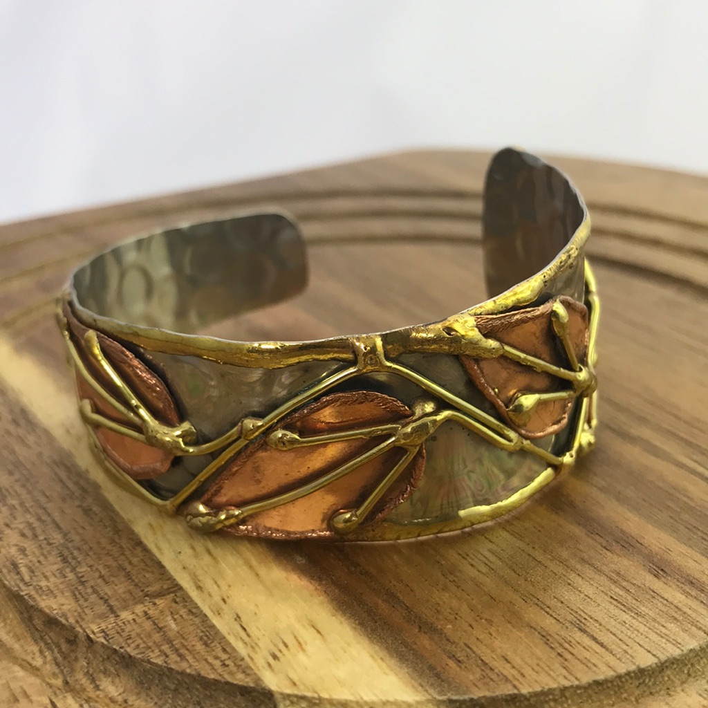 Mixed Metal Leaf Cuff Bracelet Artisan 125 65$